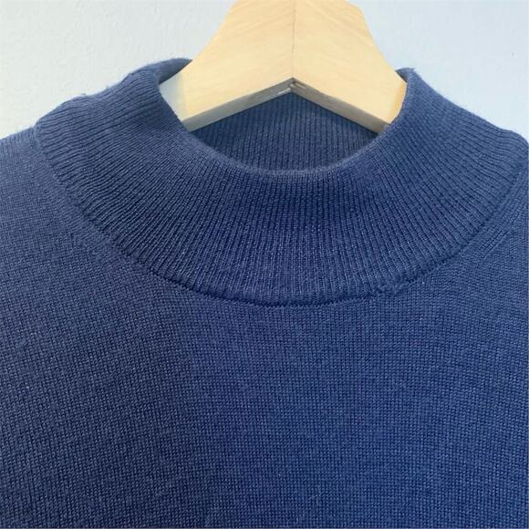 Vintage Linea Uomo Men's 2XL Navy Wool Blend Crewneck Sweater Pullover - Picture 3 of 9